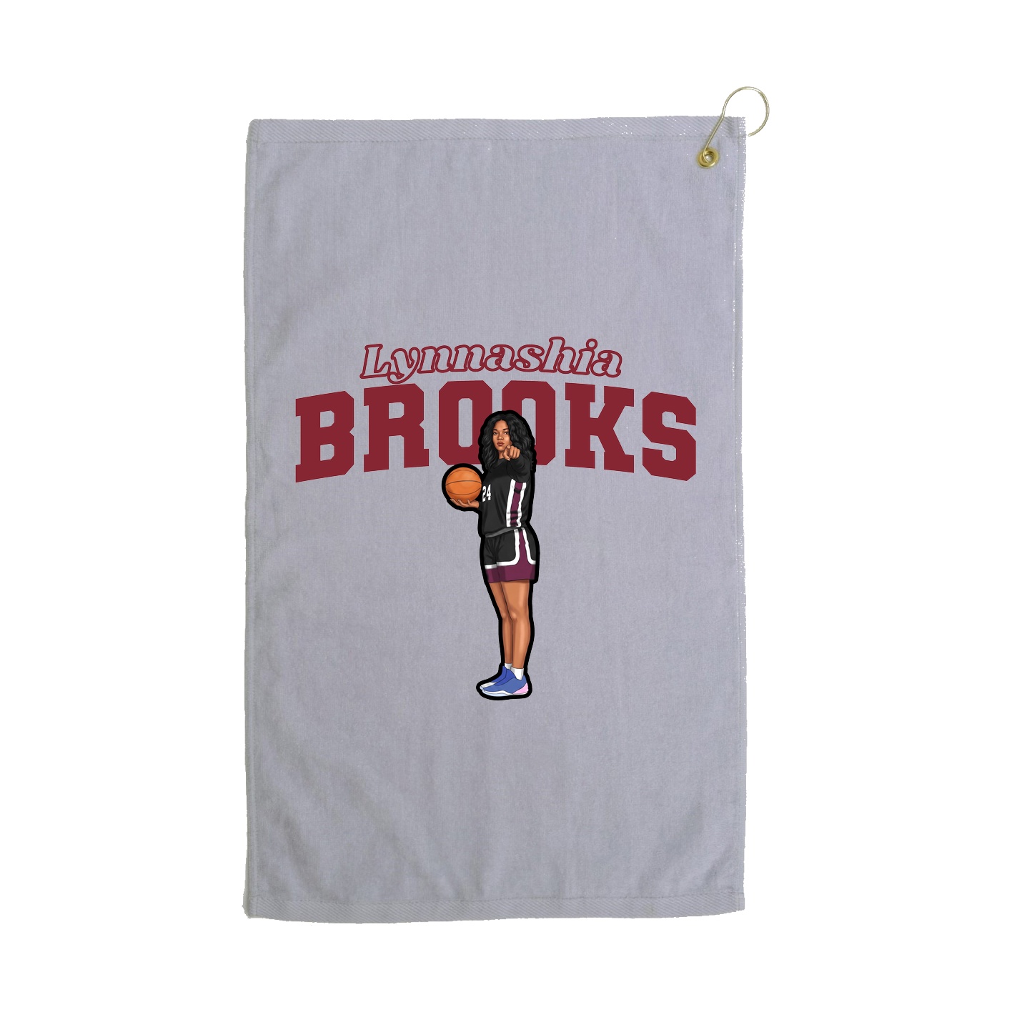 Golf Towel — Name Arch in Grey