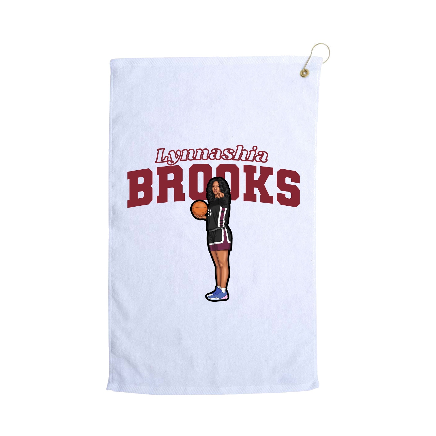 Golf Towel — Name Arch in White