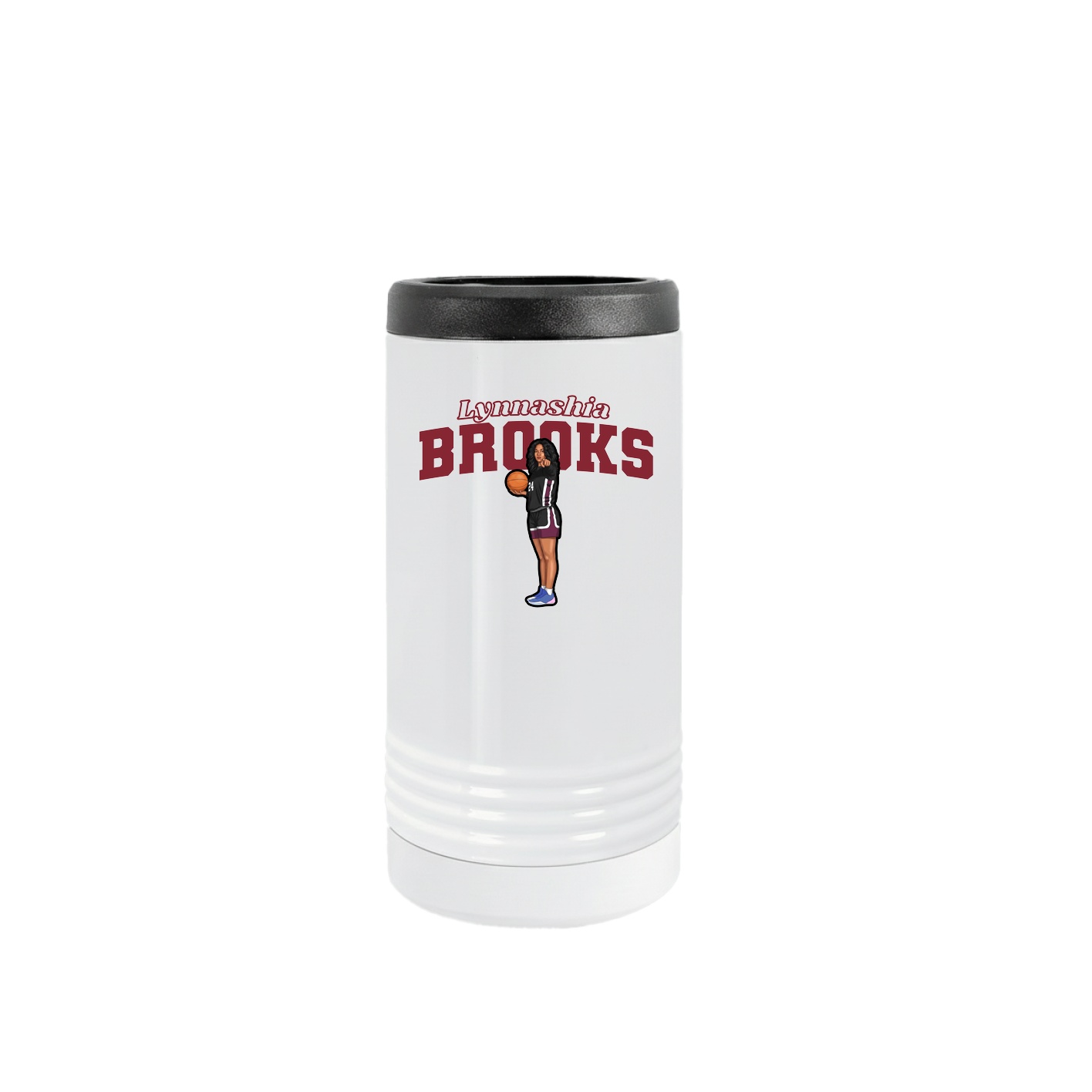 Slim Beverage Holder — Name Arch in White