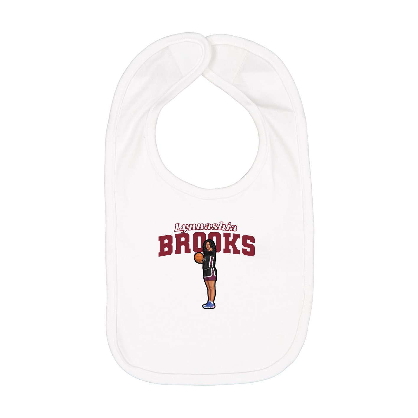 Infant Bib — Name Arch in White