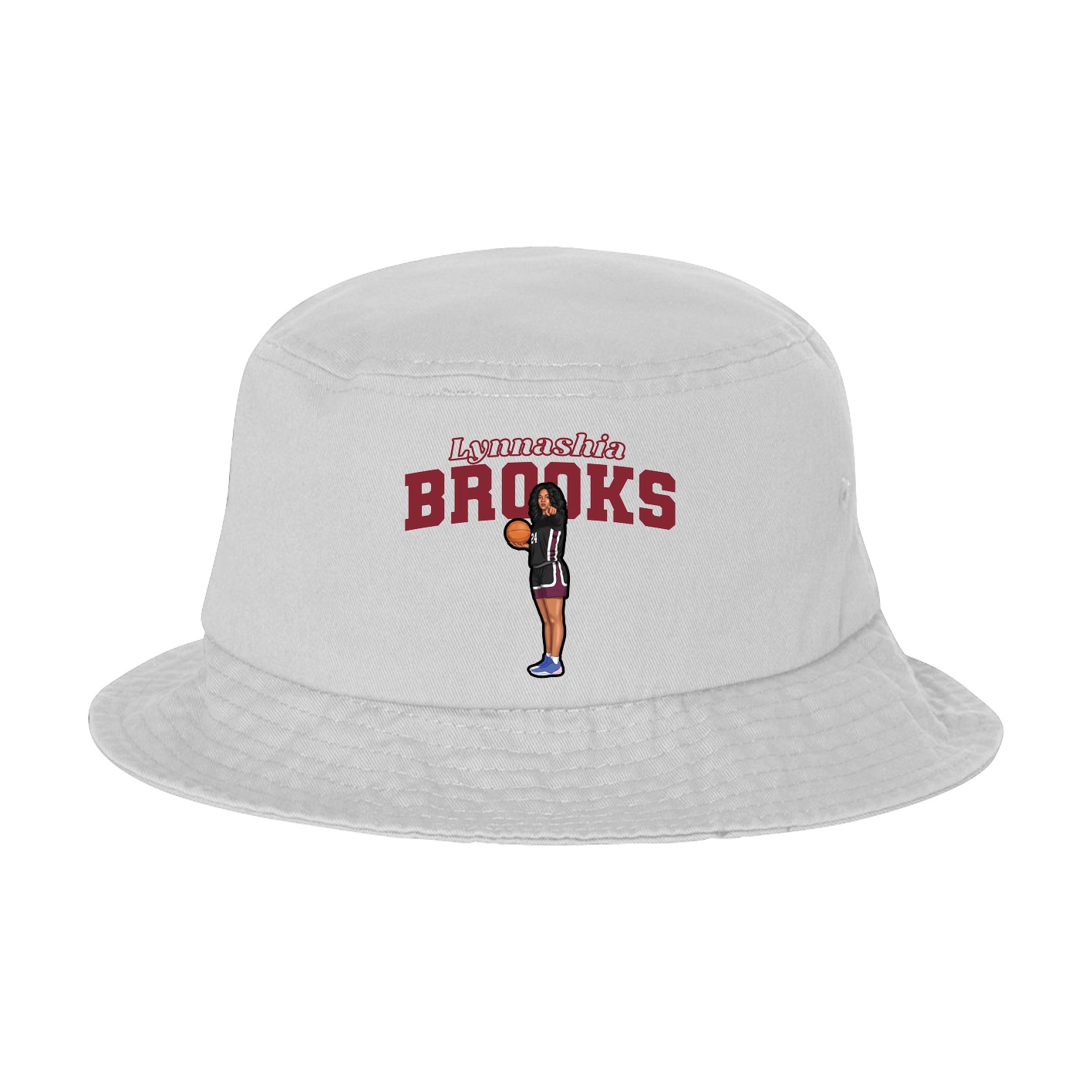 Bucket Cap — Name Arch in White