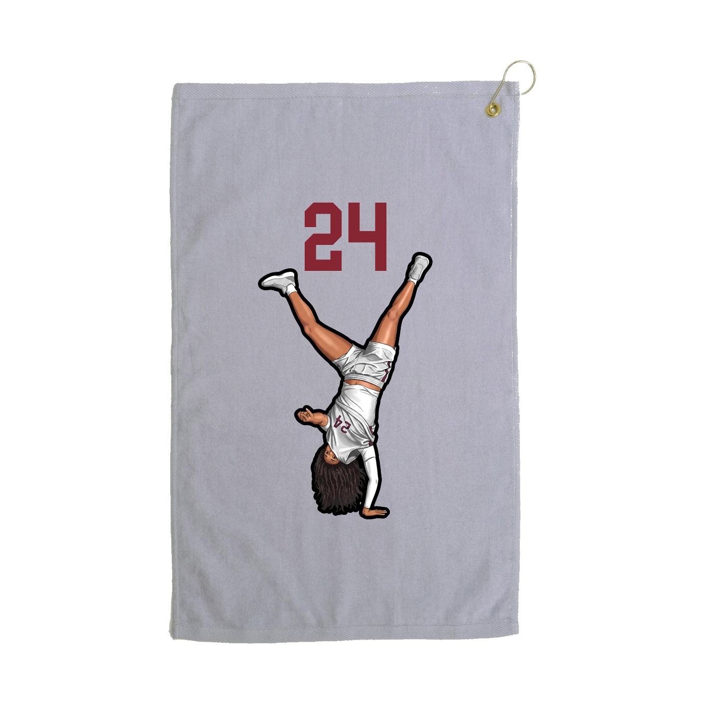 Golf Towel — Number Top in Grey