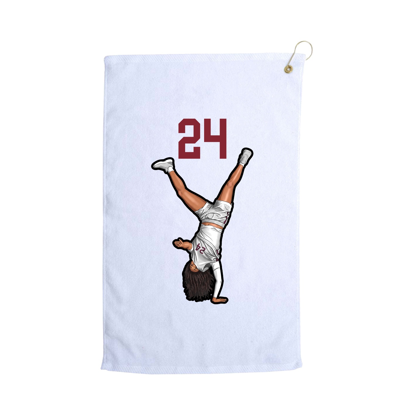 Golf Towel — Number Top in White