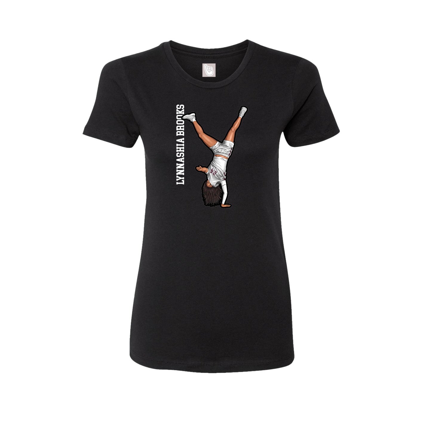 Womens Tee — Name Vertical in Black
