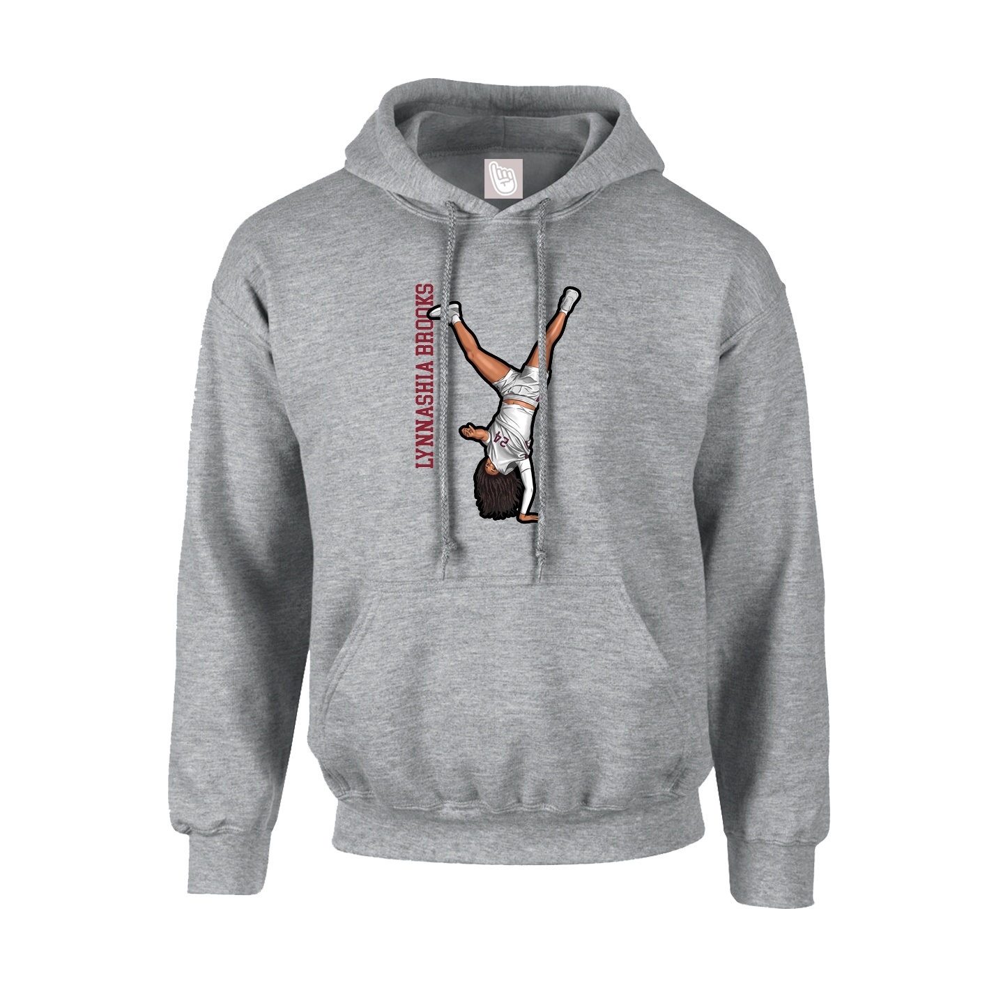 Youth Hoodie — Name Vertical in Grey