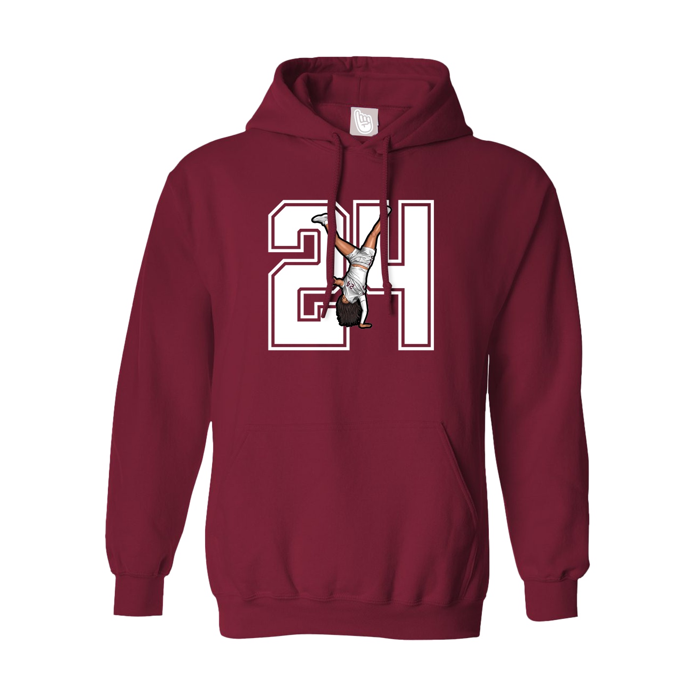 Hoodie — Number in Cardinal