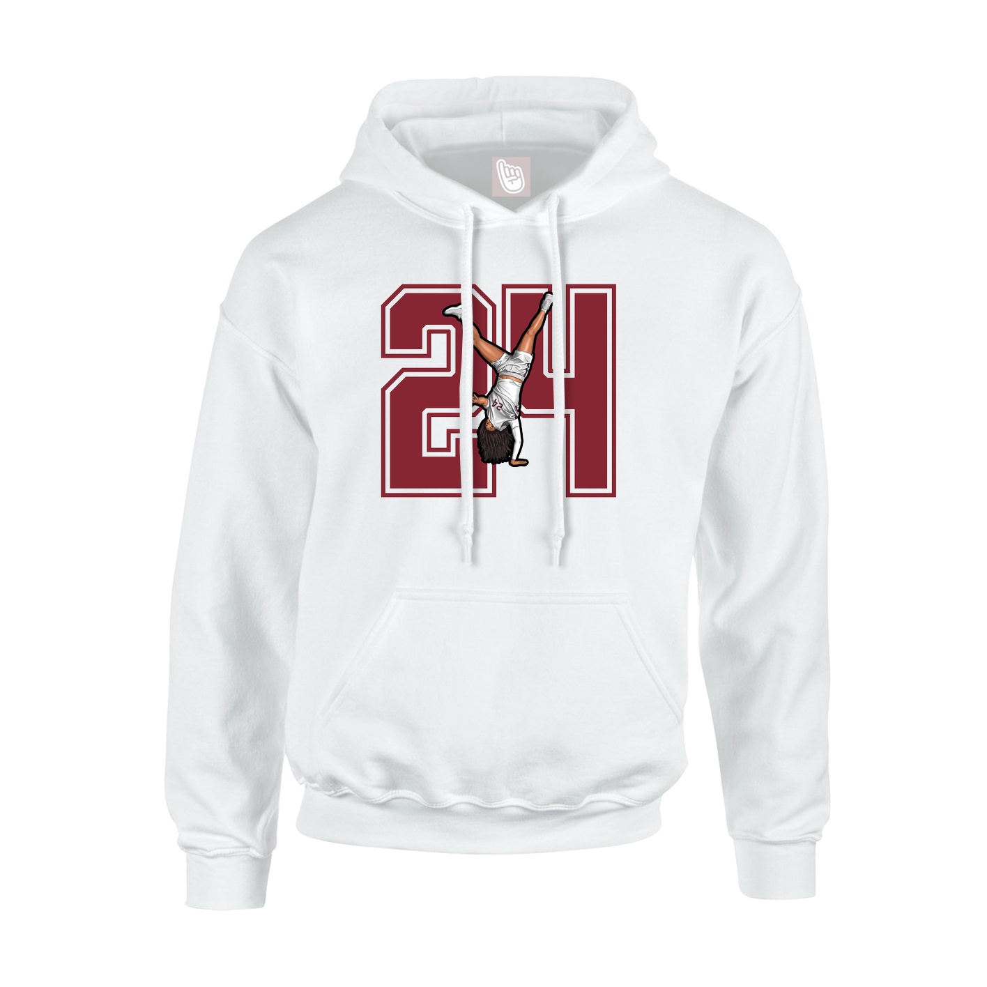 Hoodie — Number in White