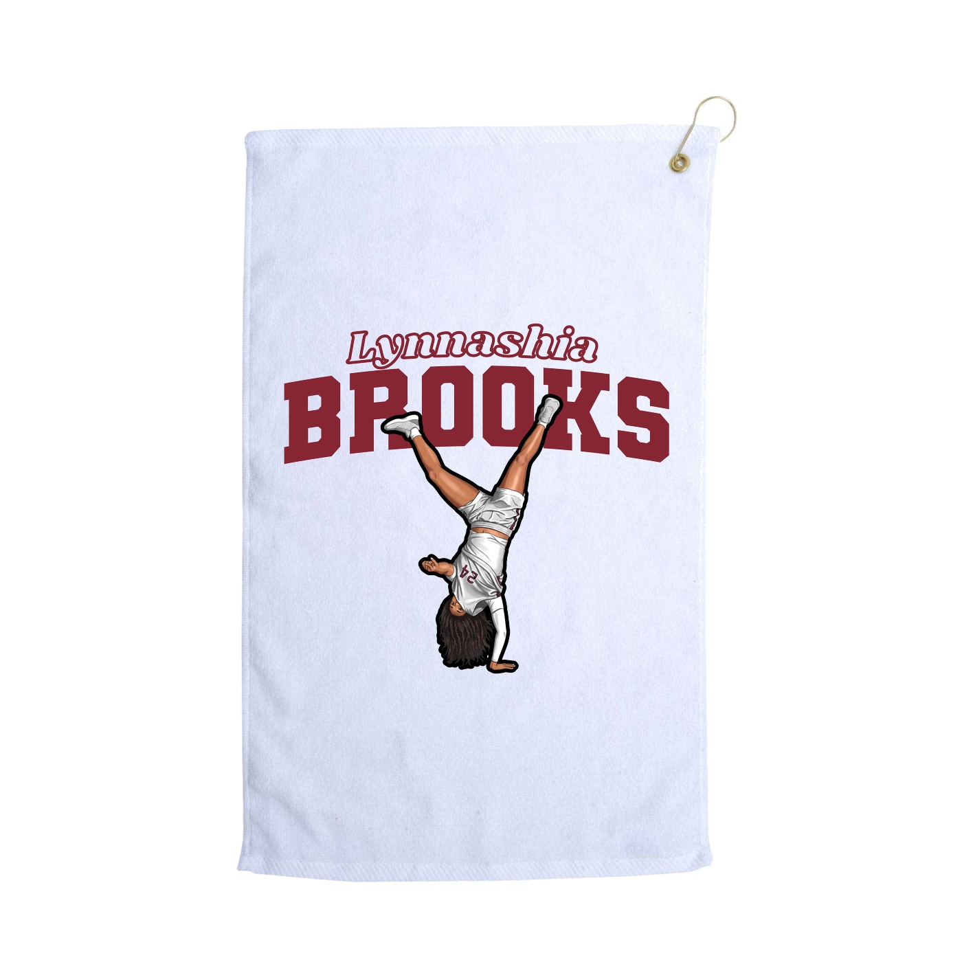 Golf Towel — Name Arch in White