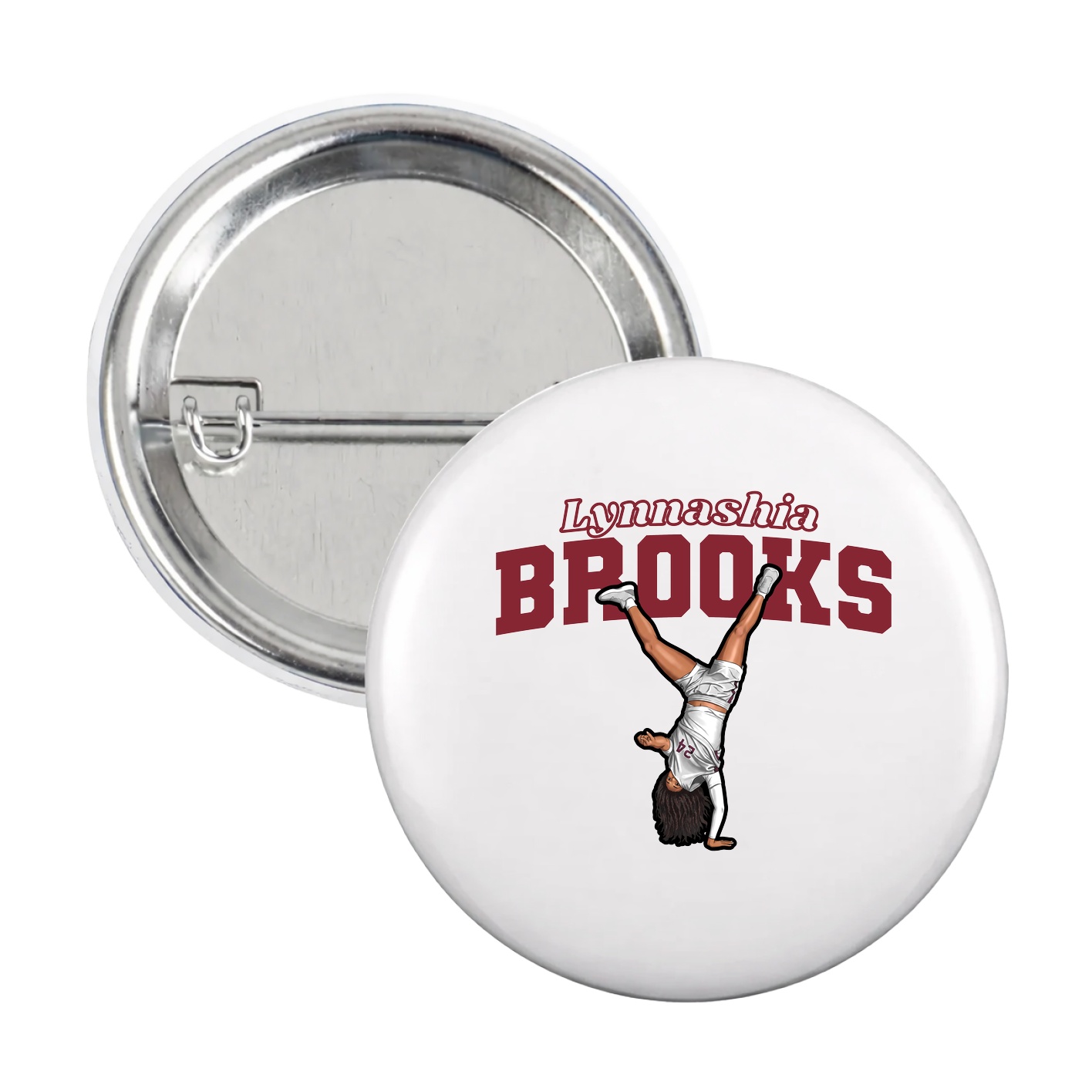Game Day Button — Name Arch in White