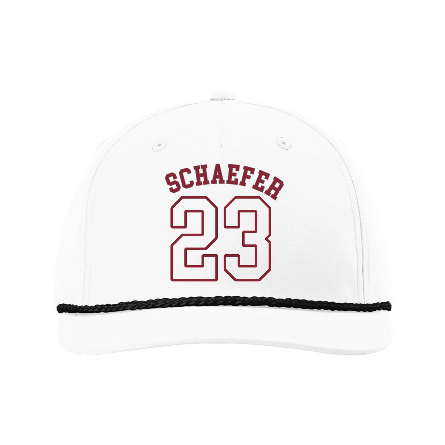 Five-Panel Classic Rope Cap — Shirsey Arch in White