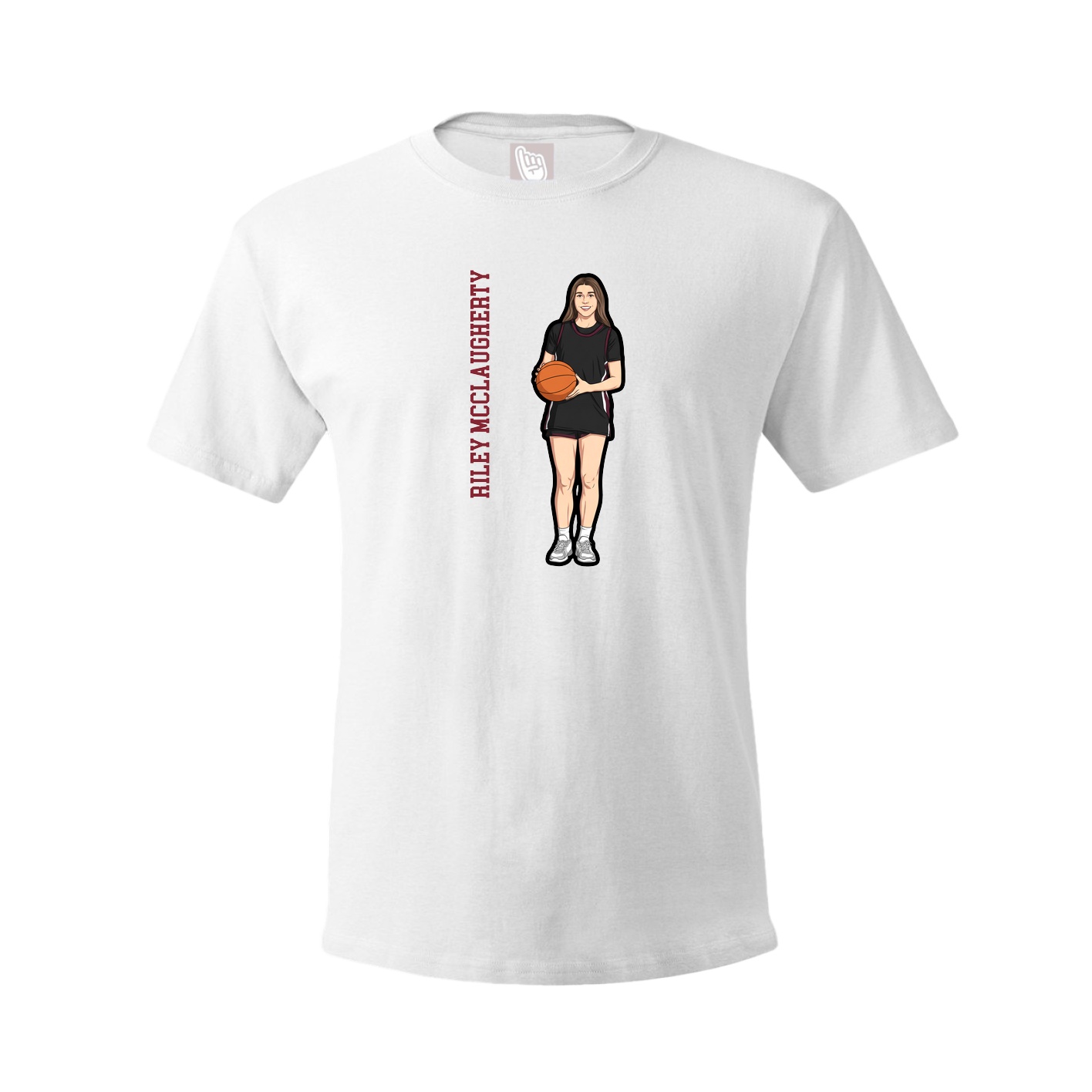 Youth Tee — Name Vertical in White