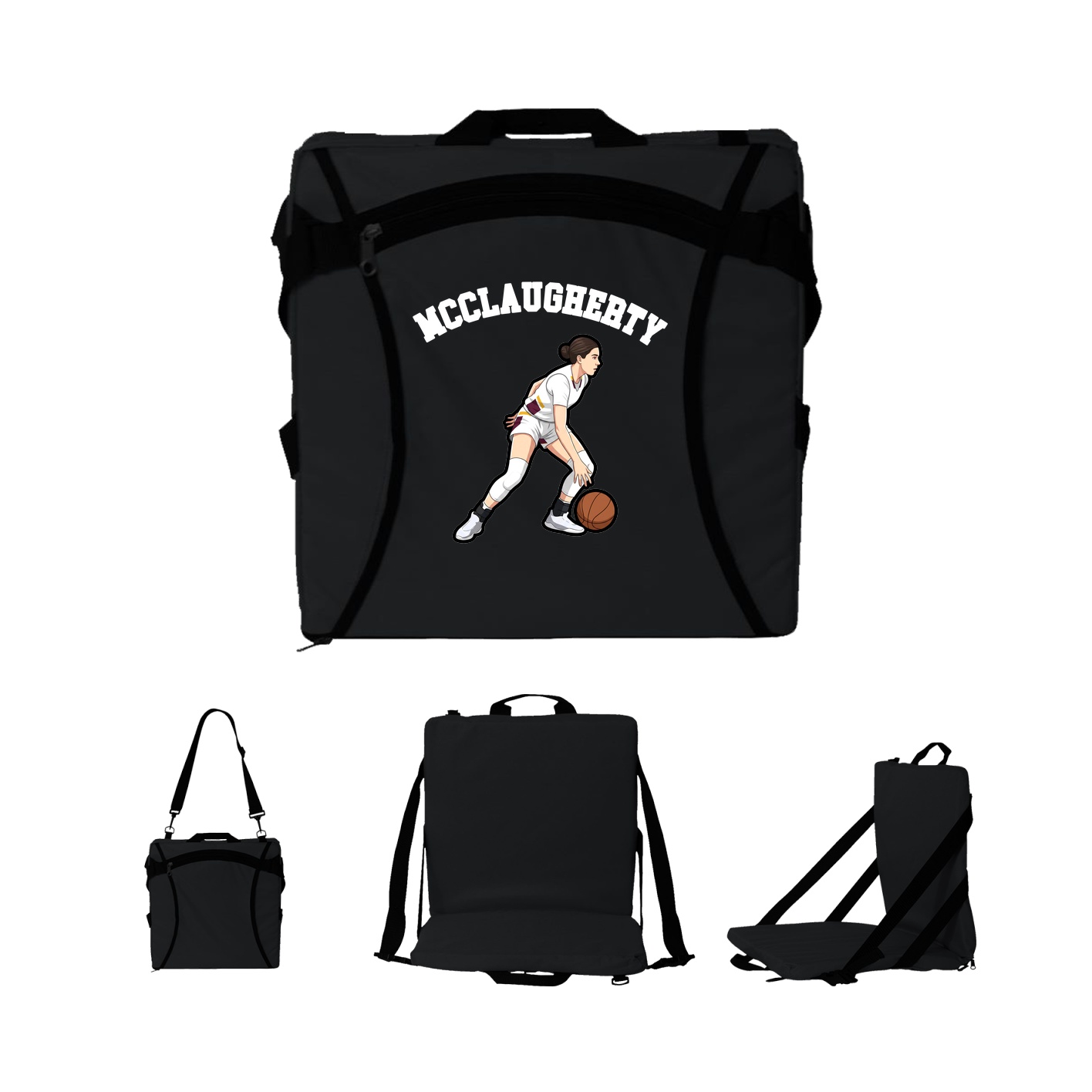 Folding Stadium Seat — Shirsey Arch in Black