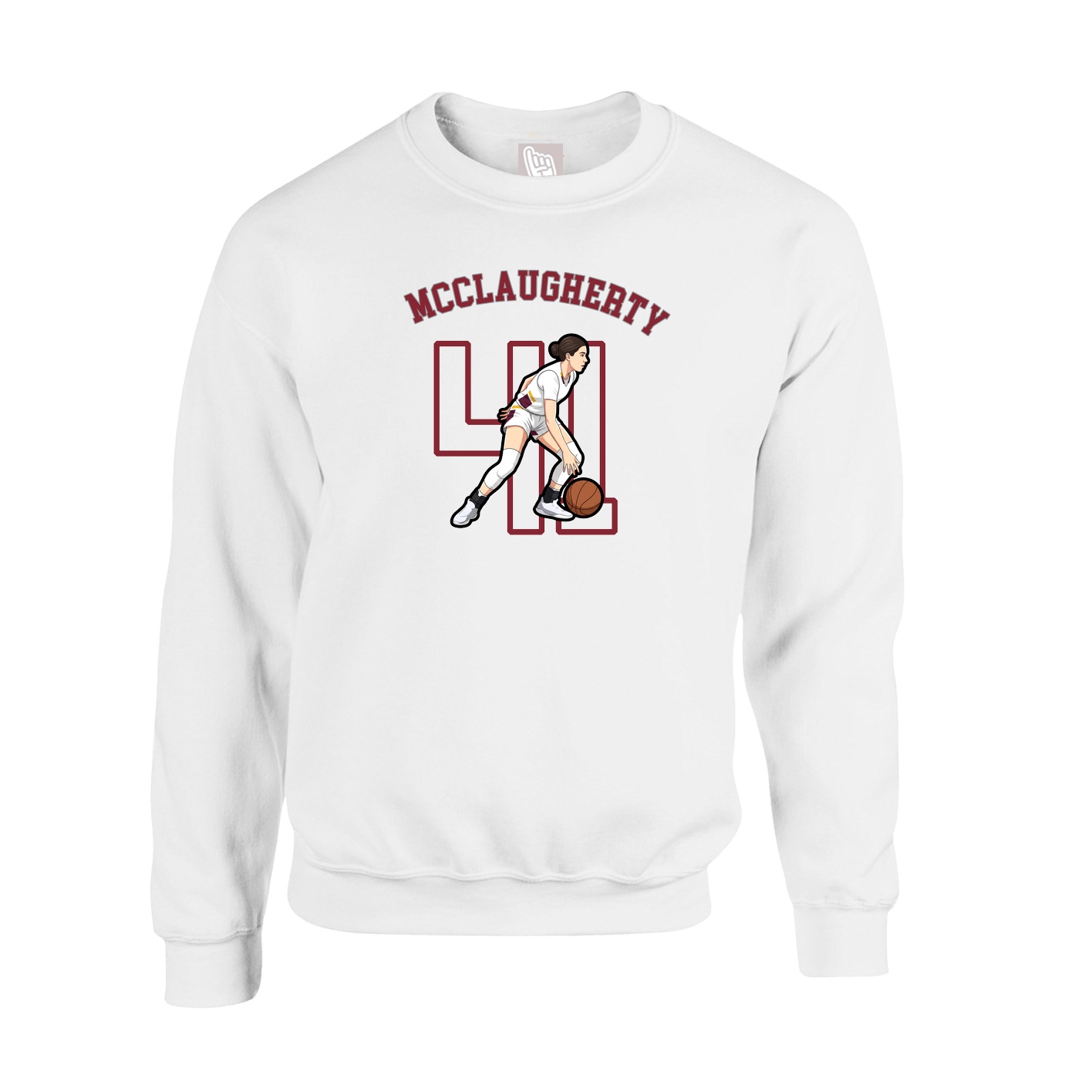 Fleece Crew — Shirsey Arch in White