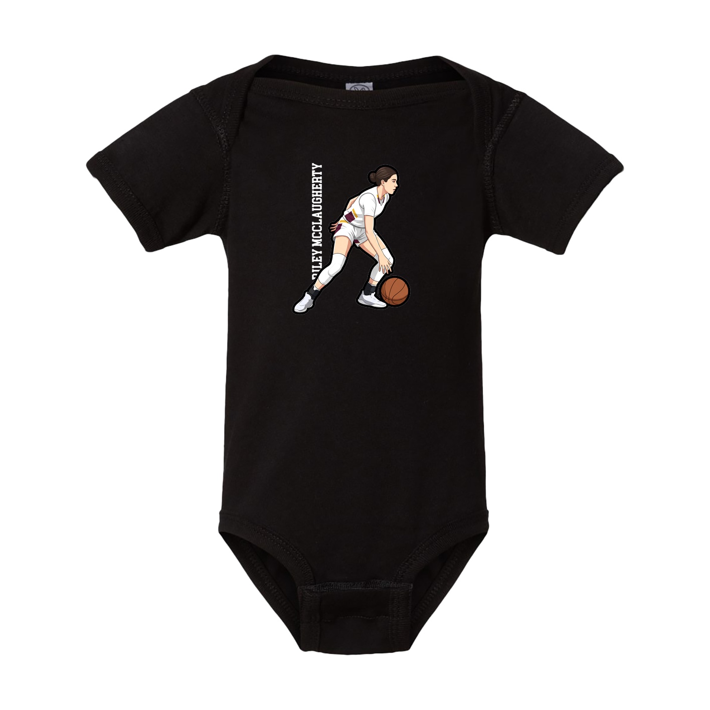 Baby Onesie — Name Vertical in Black