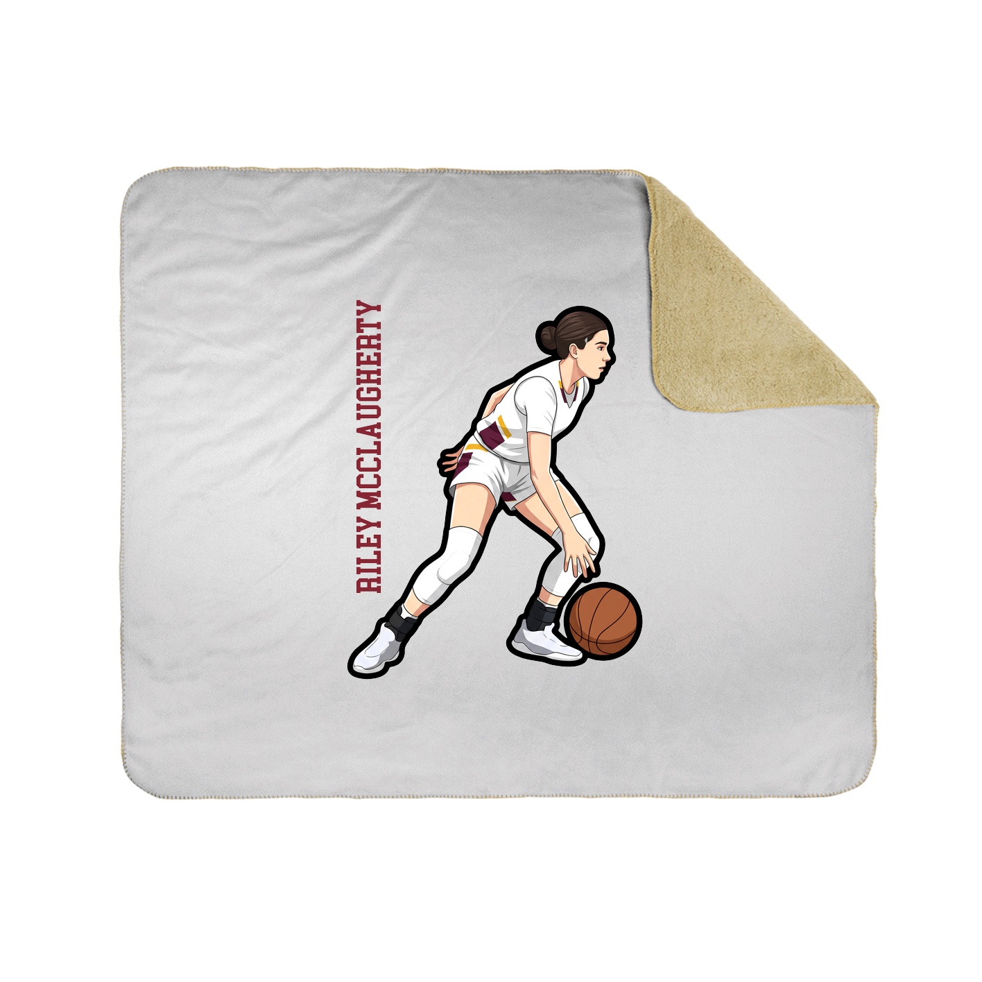 Throw Blanket — Name Vertical in White