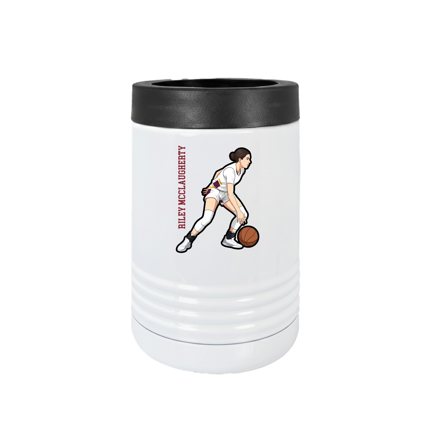 Beverage Holder — Name Vertical in White