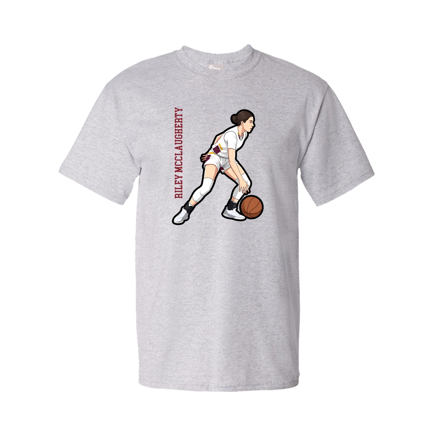 Youth Tee — Name Vertical in Grey