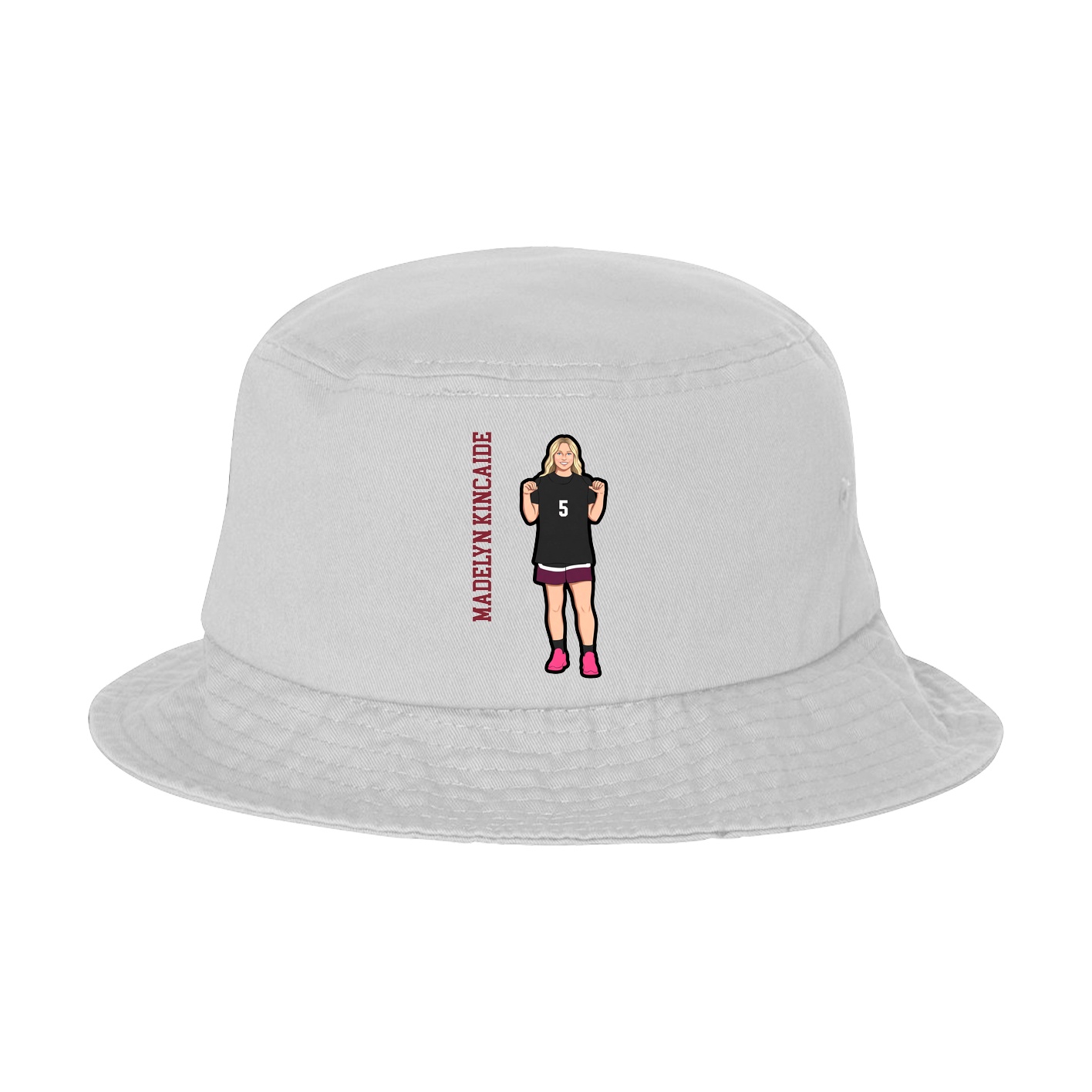 Bucket Cap — Name Vertical in White
