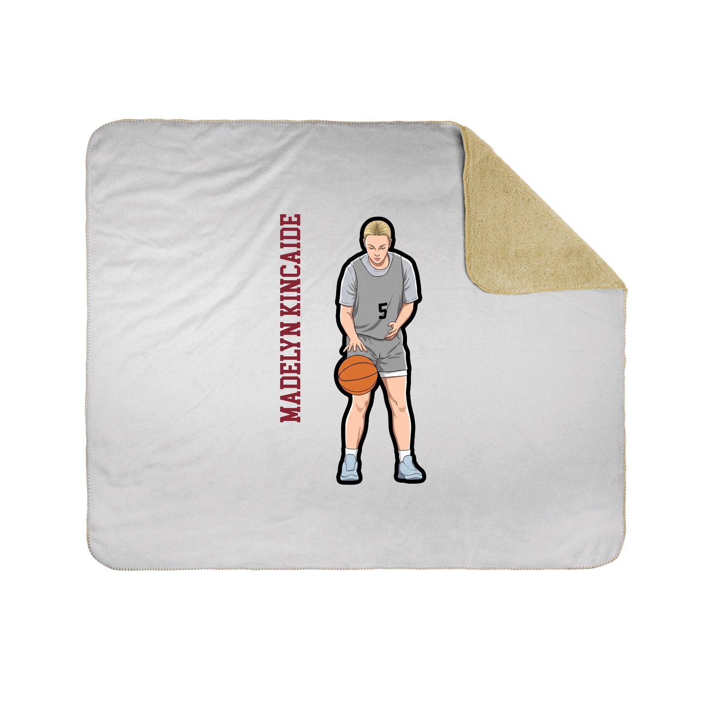Throw Blanket — Name Vertical in White
