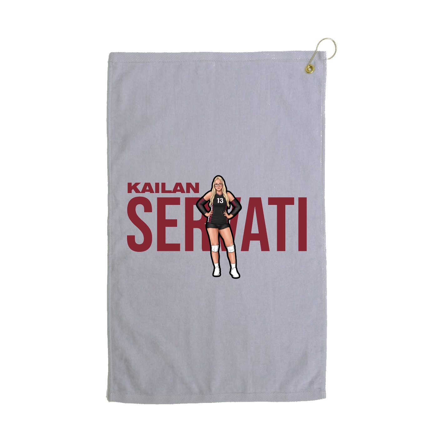 Golf Towel — Player Name in Grey