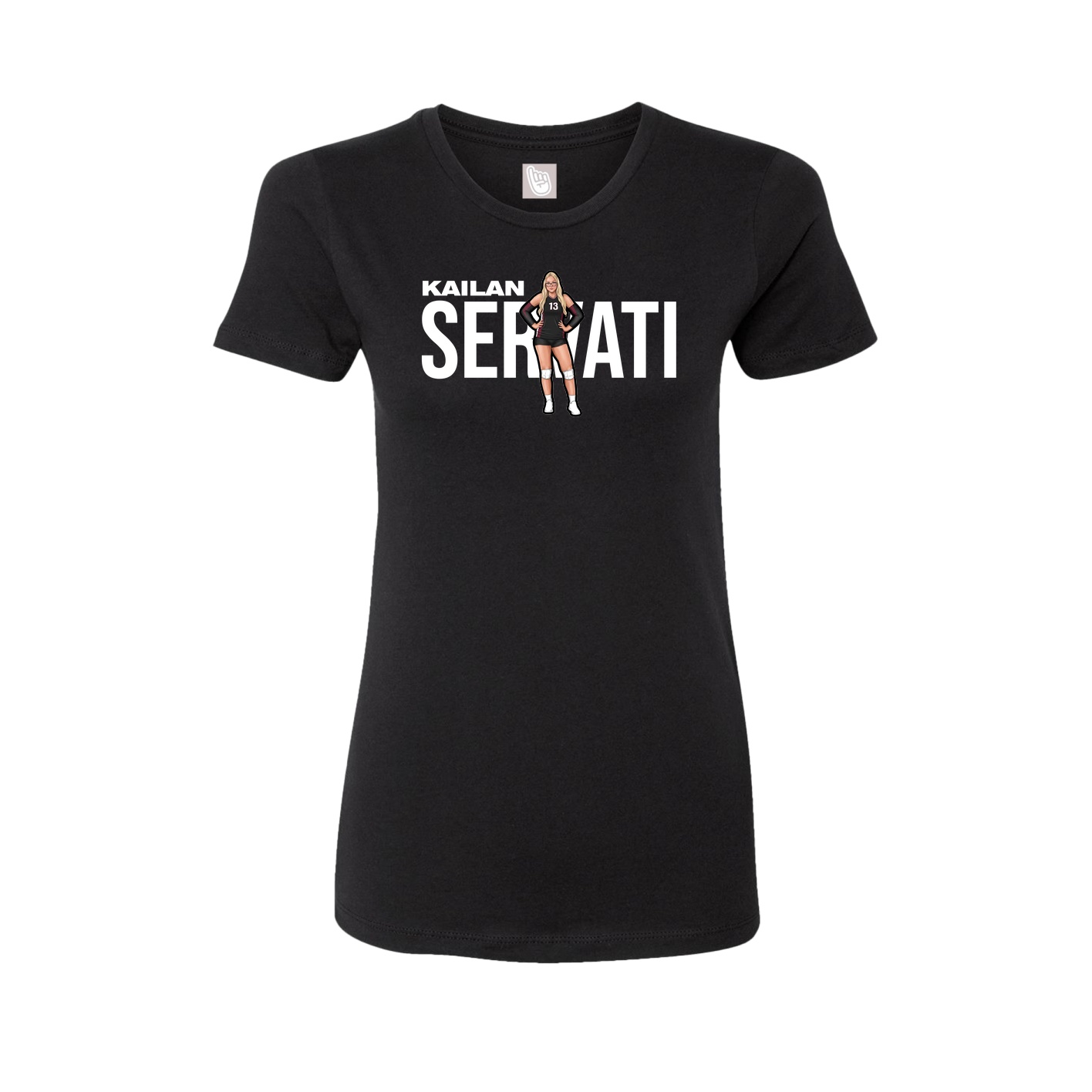 Fitted Women's Tee — Player Name in Black