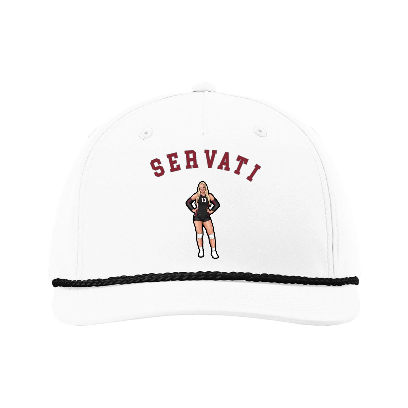 Five-Panel Classic Rope Cap — Shirsey Arch in White