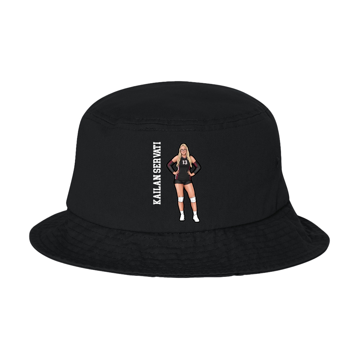 Bucket Cap — Name Vertical in Black