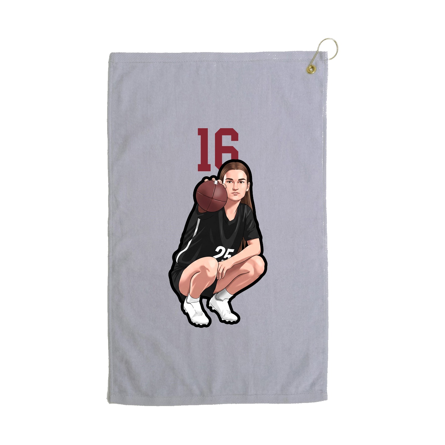 Golf Towel — Number Top in Grey