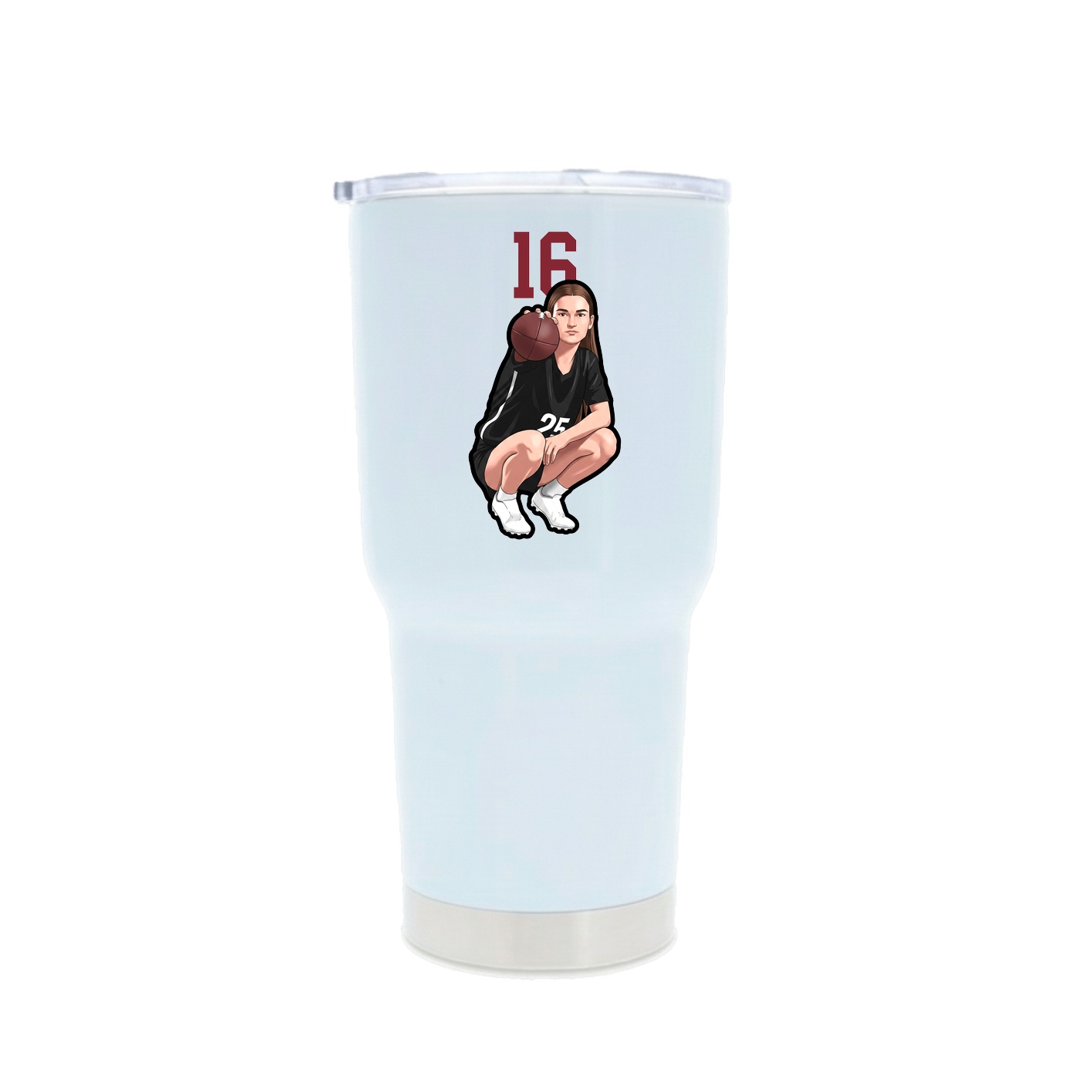 30oz Stainless Steel Tumbler — Number Top in White