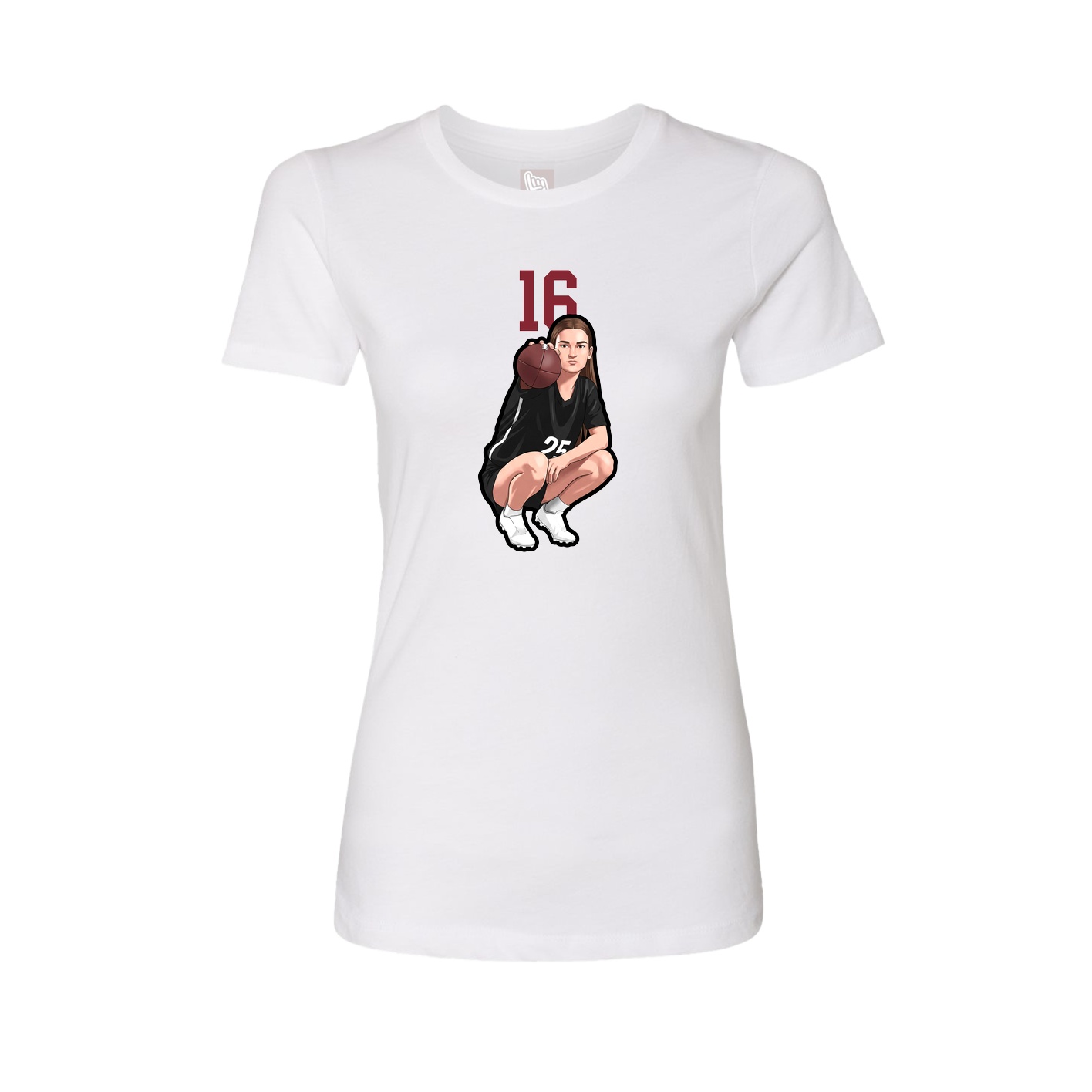 Fitted Women's Tee — Number Top in White