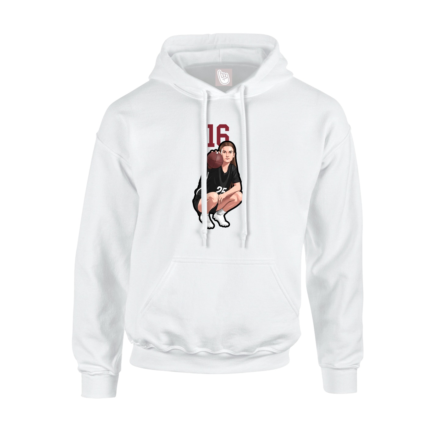 Hoodie — Number Top in White