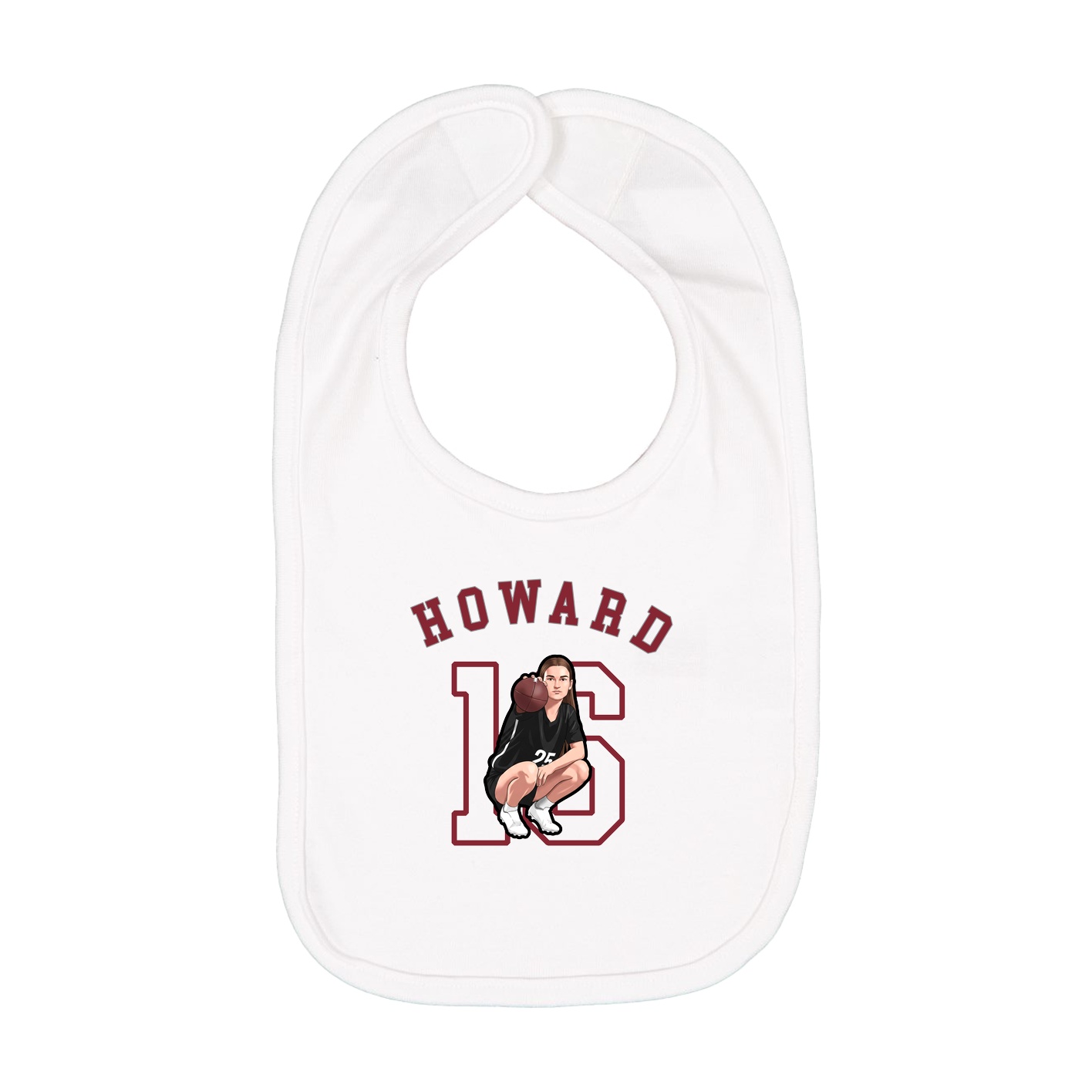 Infant Bib — Shirsey Arch in White