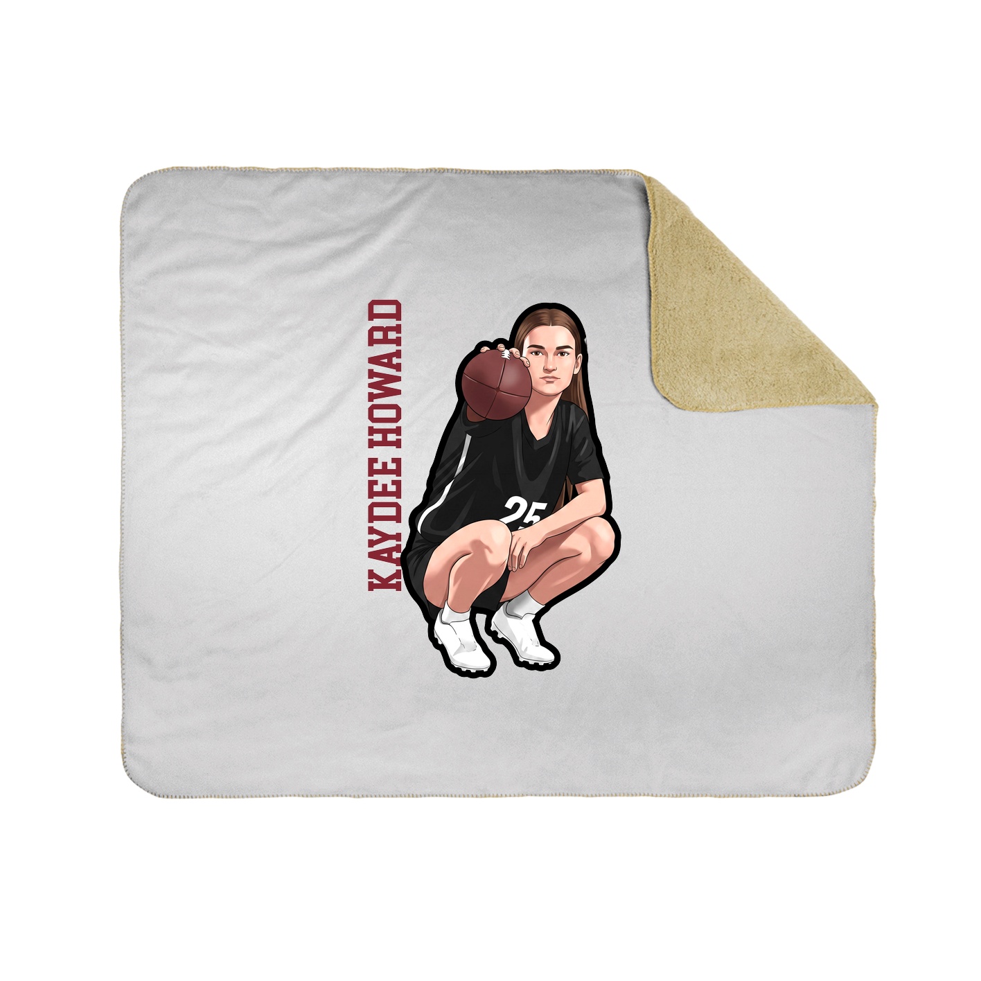 Throw Blanket — Name Vertical in White