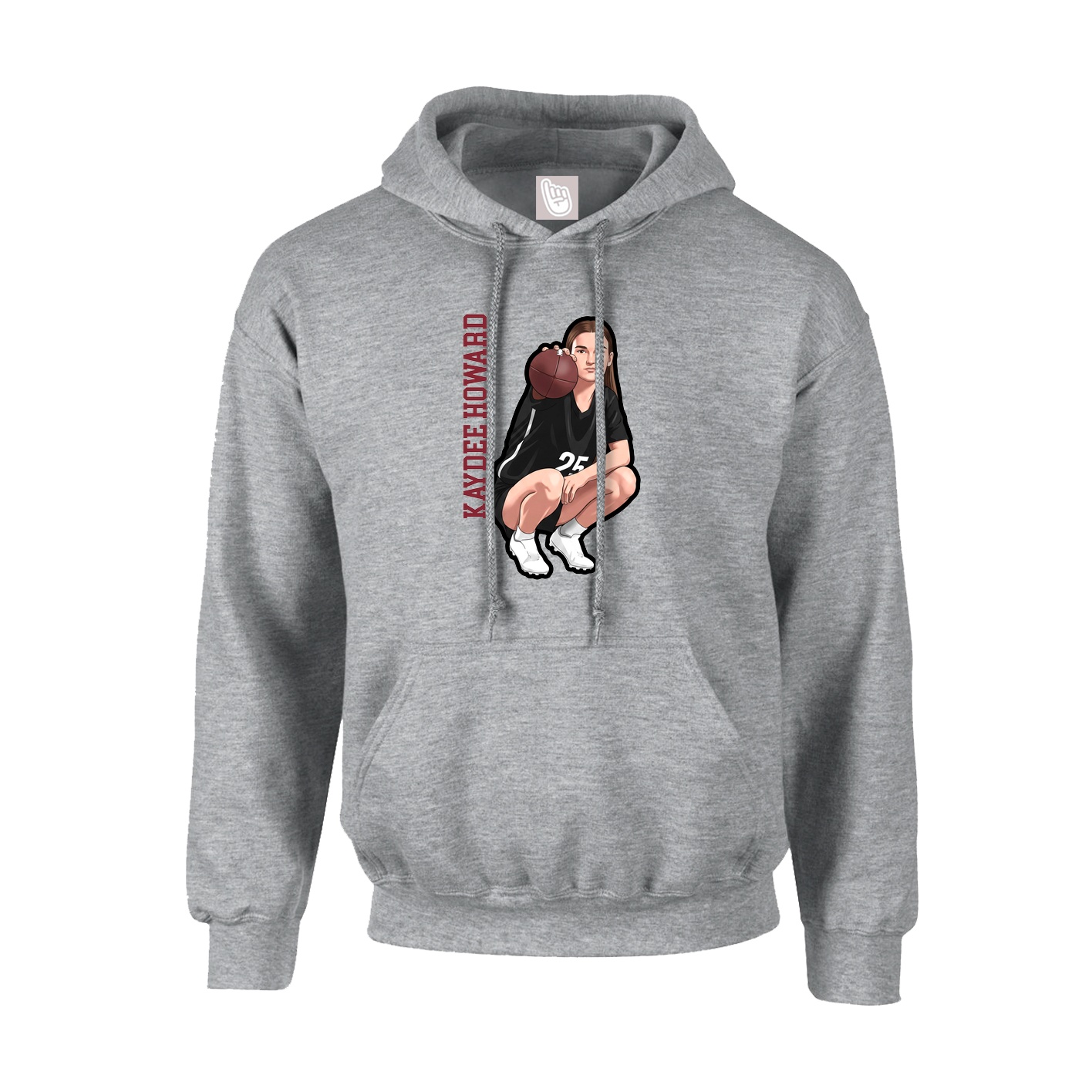 Hoodie — Name Vertical in Grey