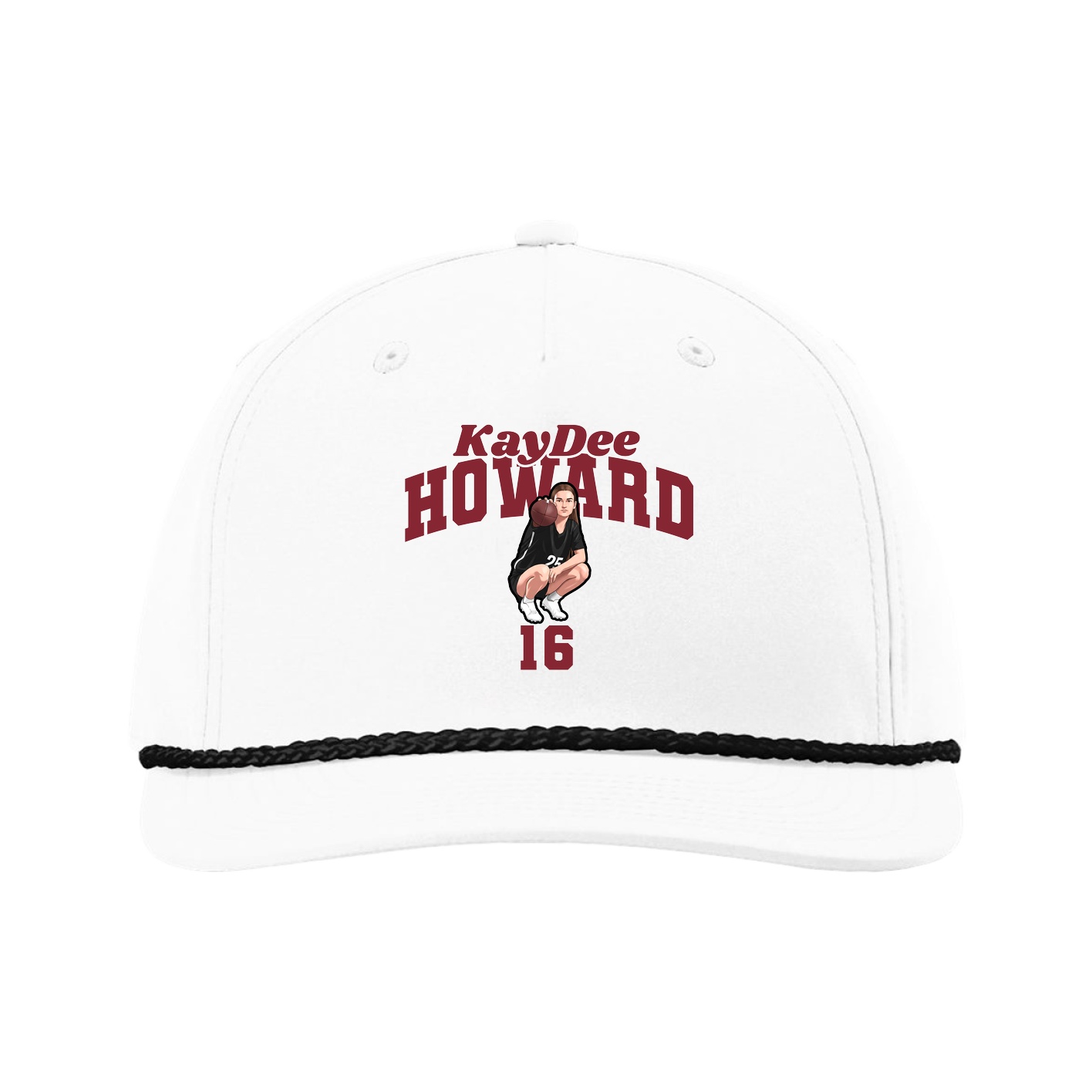 Five-Panel Classic Rope Cap — Signature Arch in White