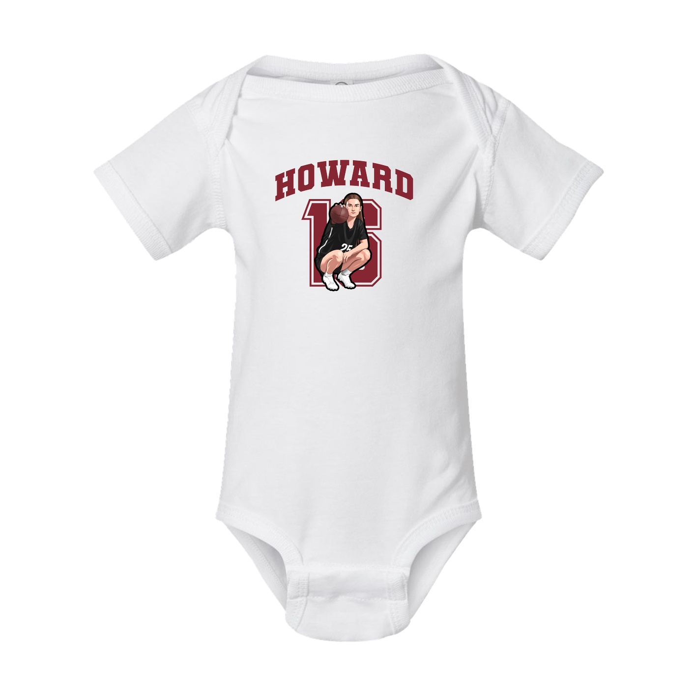 Baby Onesie — Number in White