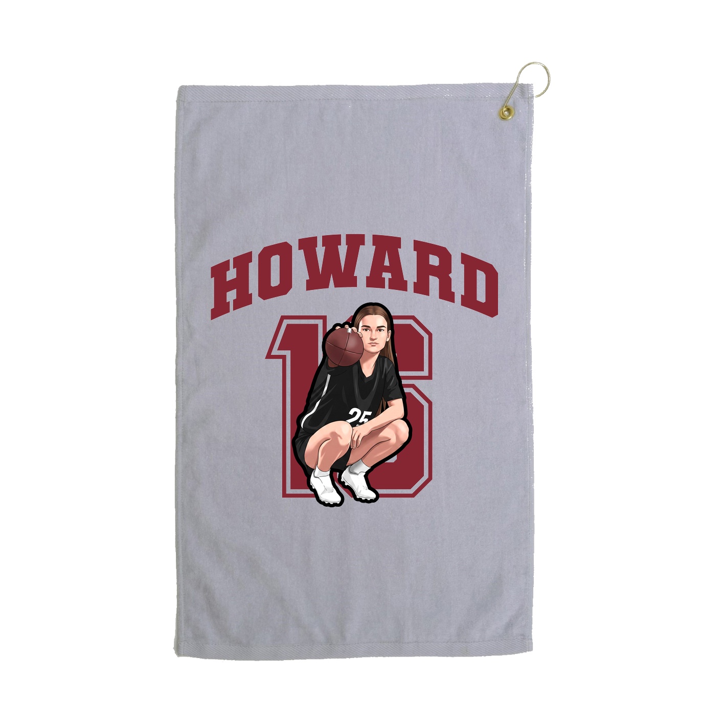 Golf Towel — Number in Grey