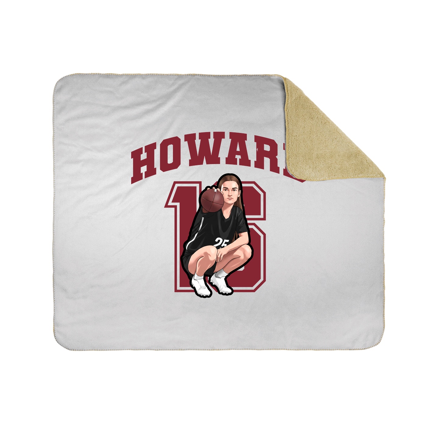 Throw Blanket — Number in White
