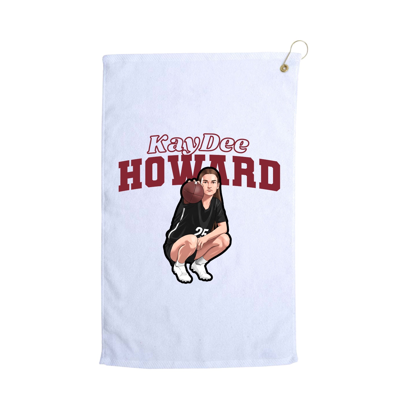 Golf Towel — Name Arch in White