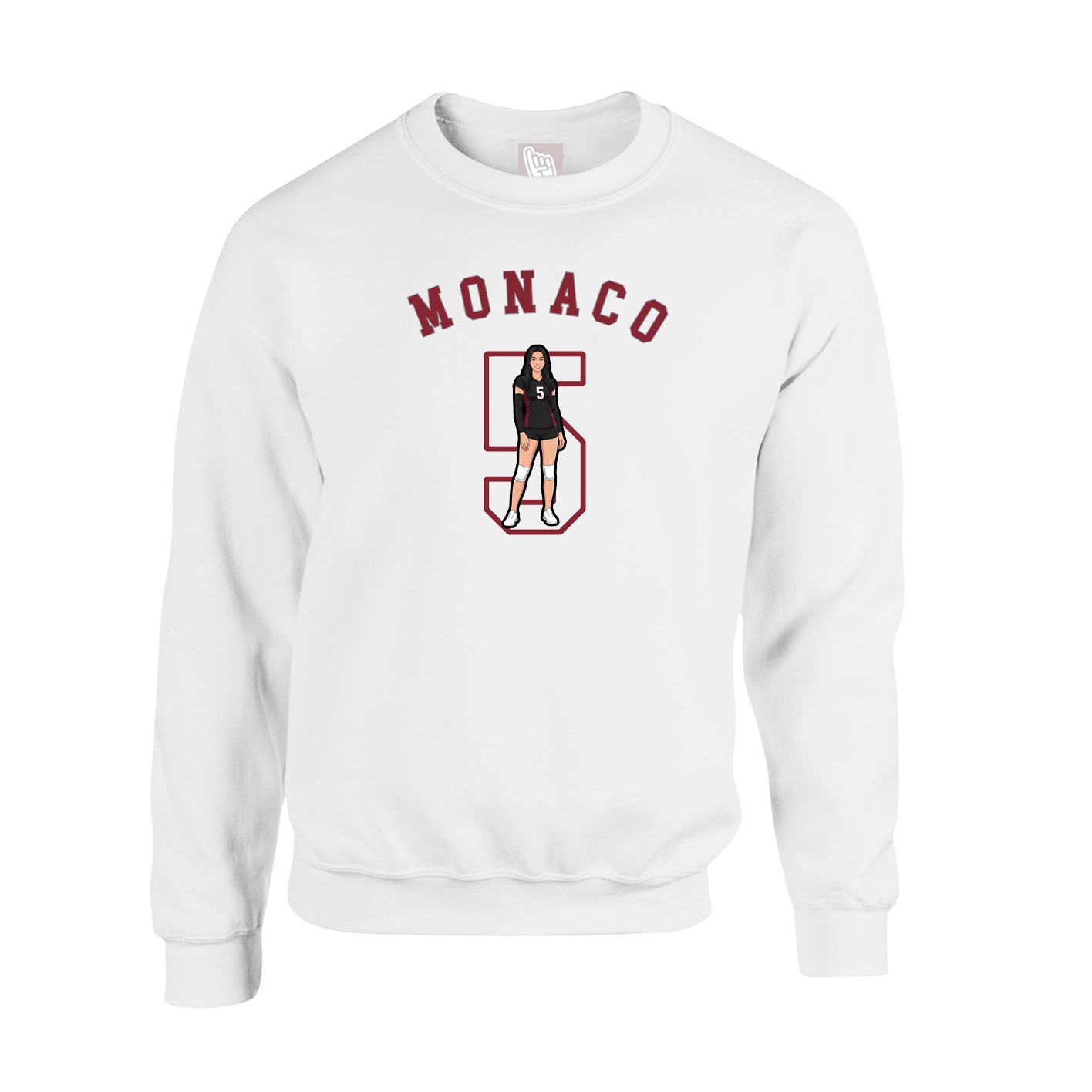 Fleece Crew — Shirsey Arch in White