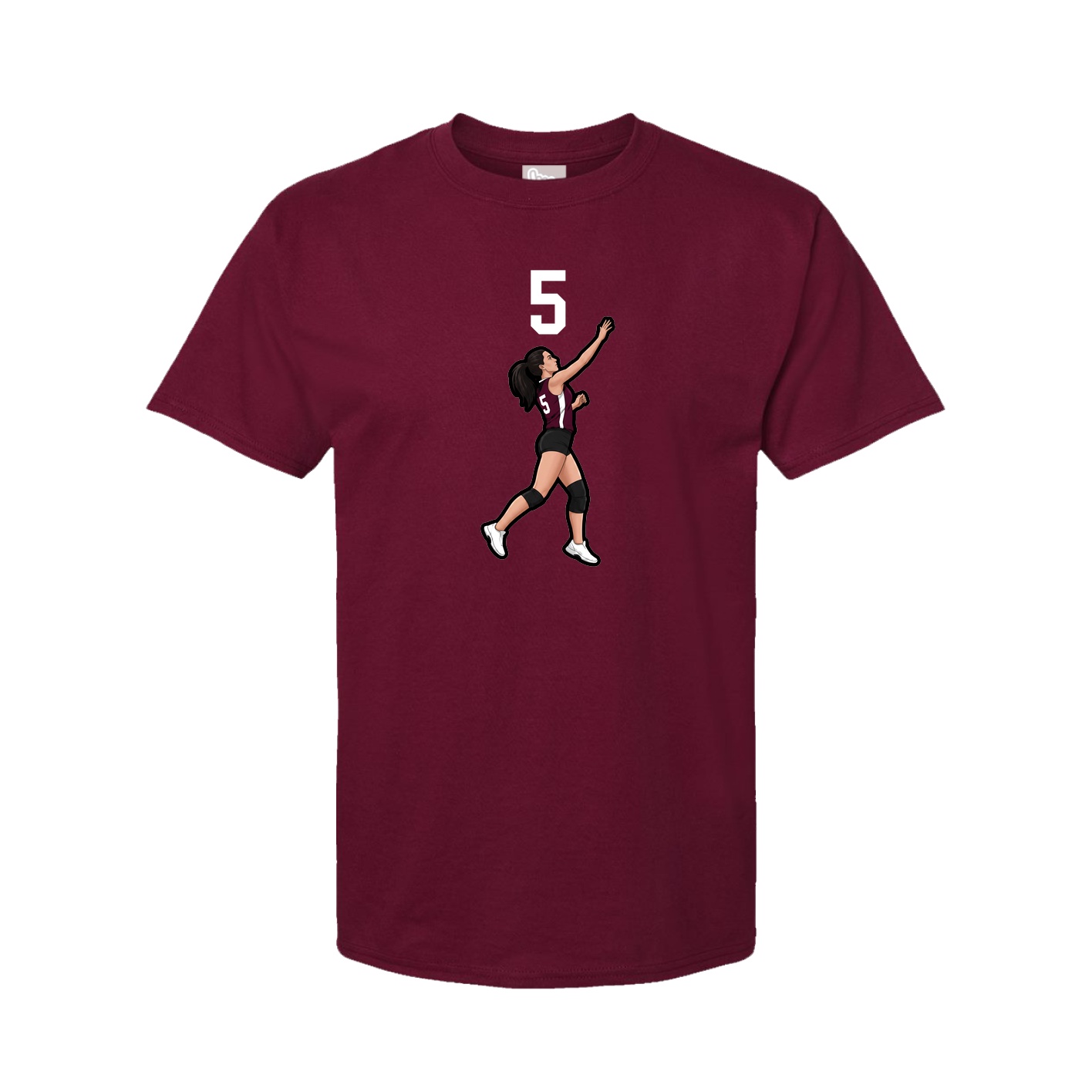 Youth Tee — Number Top in Cardinal