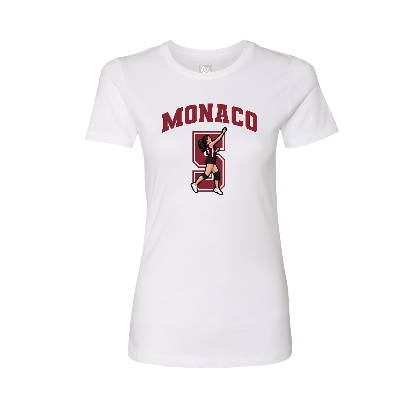 Fitted Women's Tee — Number in White