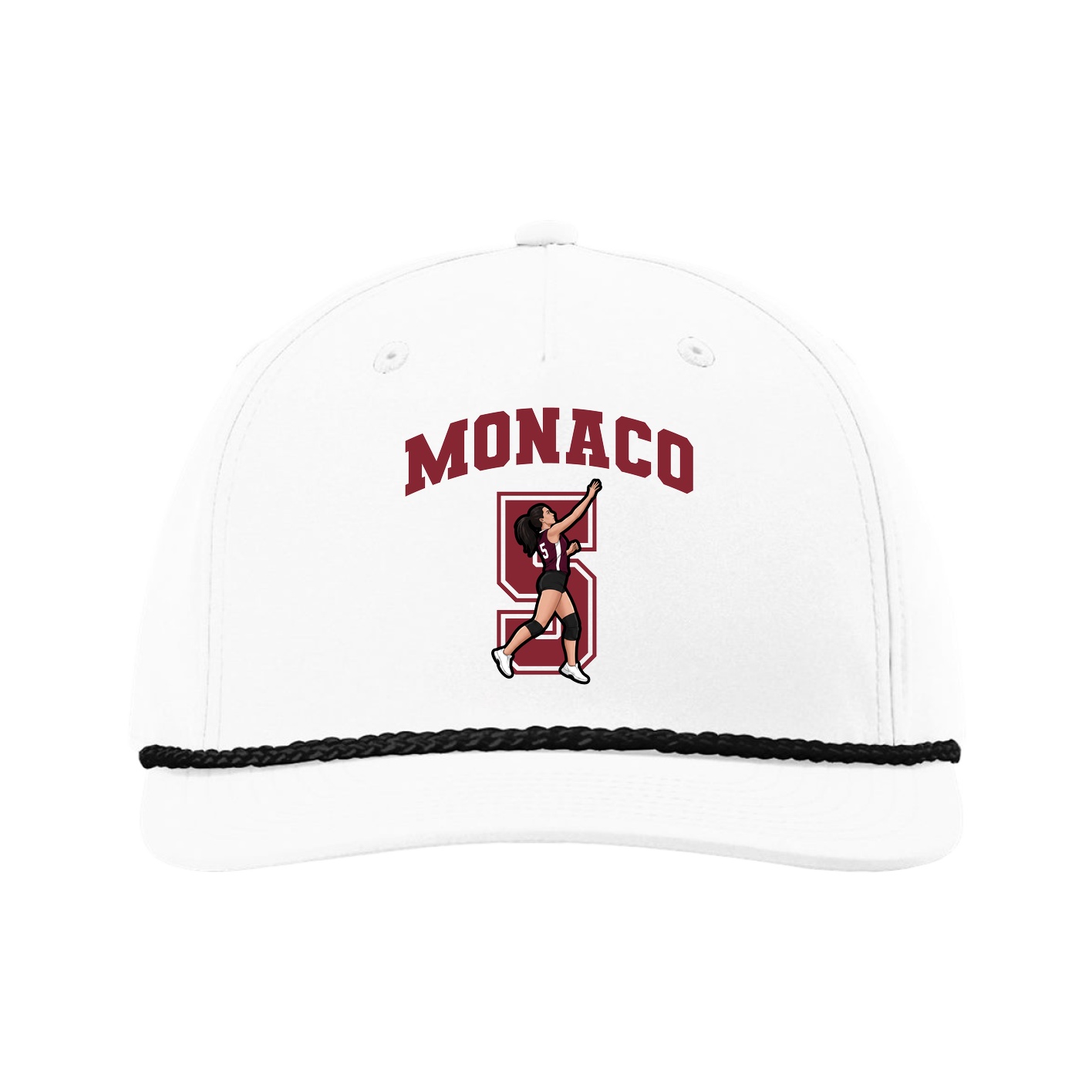 Five-Panel Classic Rope Cap — Number in White