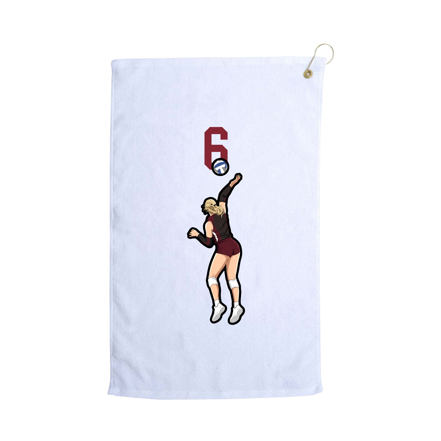 Golf Towel — Number Top in White