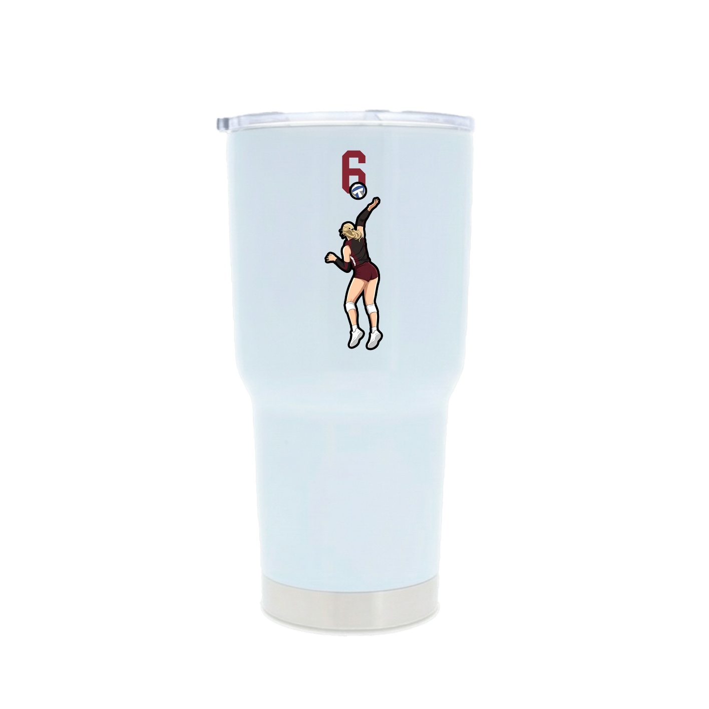 30oz Stainless Steel Tumbler — Number Top in White