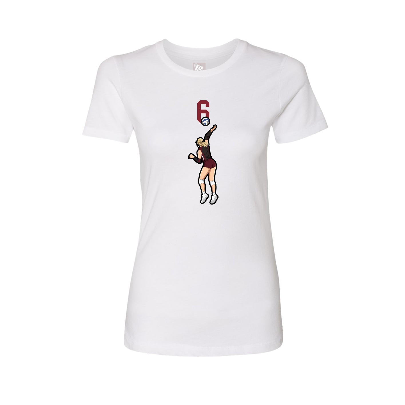 Fitted Women's Tee — Number Top in White