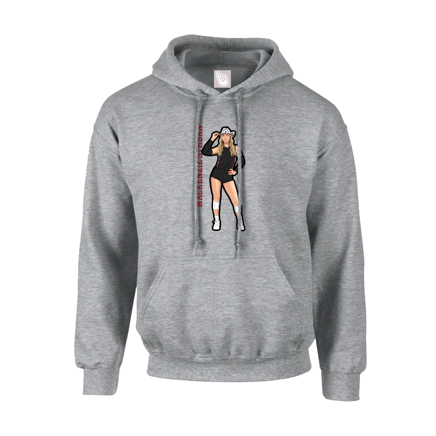 Youth Hoodie — Name Vertical in Grey