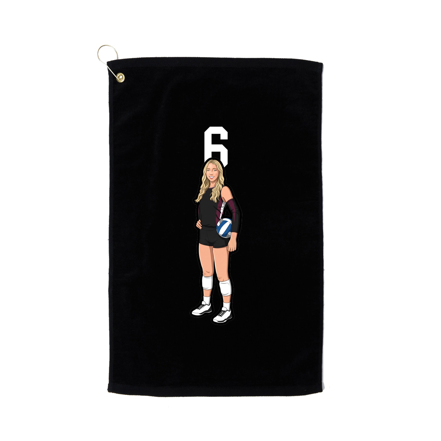 Golf Towel — Number Top in Black