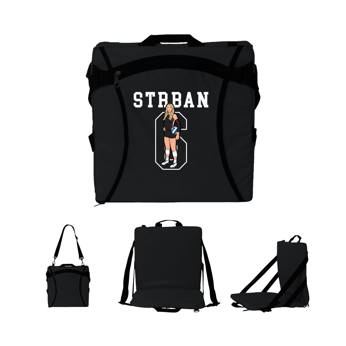 Folding Stadium Seat — Shirsey in Black