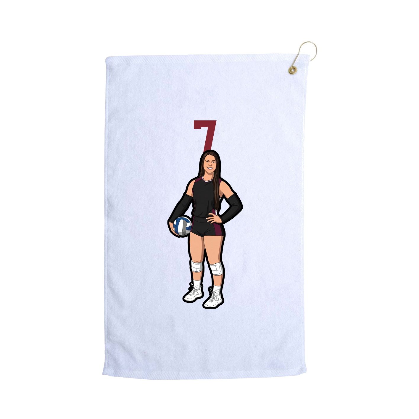 Golf Towel — Number Top in White
